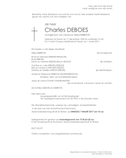 Charles DEBOES - Begrafenissen Rummens