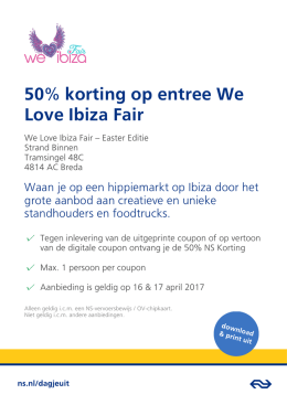 50% korting op entree We Love Ibiza Fair