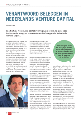 Verantwoord beleggen in Nederlands Venture Capital