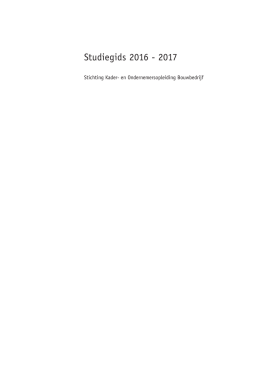 Studiegids 2016 - 2017 - KOB