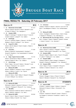 FINAL RESULTS - Saturday 25 February 2017