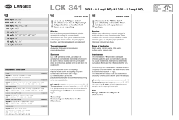 LCK 341 0.015 – 0.6 mg/L NO2-N / 0.05 – 2.0 mg/L NO2