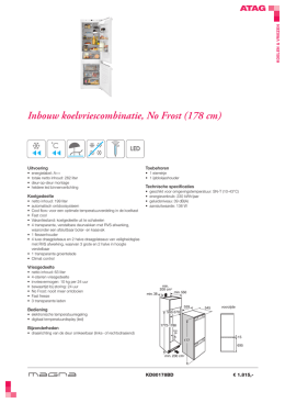 Product informatie ATAG koelkast inbouw