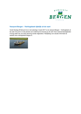 Veerpont Bergen – Vierlingsbeek tijdelijk uit de vaart