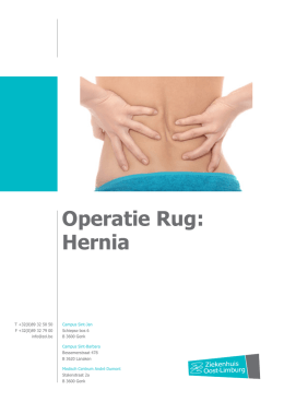 Operatie Rug: Hernia - Ziekenhuis Oost