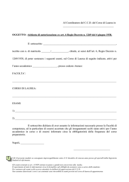 I10 - Istanza ex art. 6 Regio Decreto 1269 del 1938