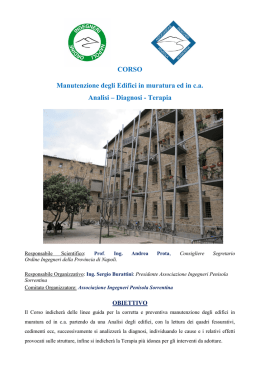 CORSO Manutenzione degli Edifici in muratura ed in c.a. Analisi