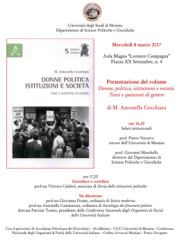 locandina 8 marzo - Universita` degli Studi di Messina
