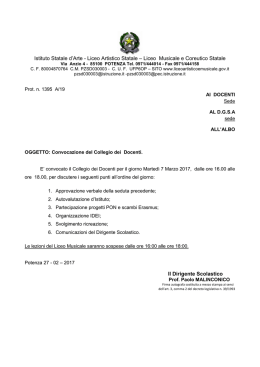 11/02/2017 Convocazione Collegio Docenti 7 Marzo.