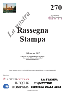 26 febbraio 2017 - L`Agenzia Culturale