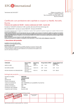 Certificato con protezione del capitale e coupon su Nestlé, Novartis