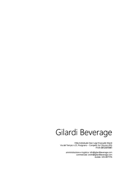 listino prodotti - Gilardi Beverage