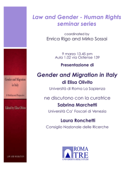 Gender and Migration in Italy di E. Olivito