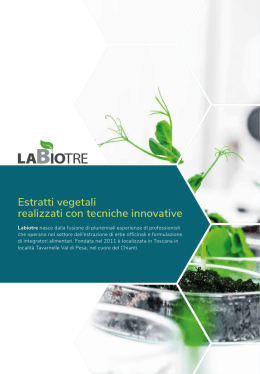 Brochure - LaBiotre – Estratti di erbe officinali realizzati con tecniche