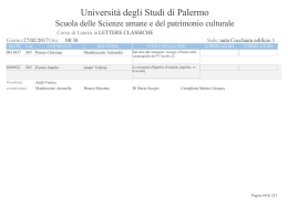 Lettere Classiche - Palermo - Università degli Studi di Palermo