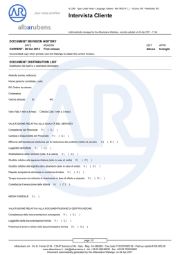 Albarubens internal document: Intervista Cliente