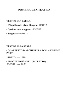 POMERIGGI A TEATRO