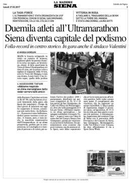La Nazione di Siena - Terre di Siena Ultramarathon