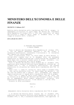 Ministero dell`Economia e delle Finanze, Decreto 13/02/2017