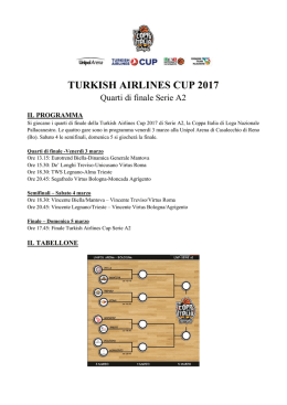 Newsletter Turkish Airlines Cup Serie A2 – Quarti di