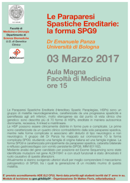 03 Marzo 2017 - Università di Sassari