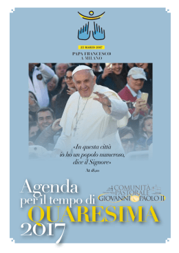 agenda di quaresima - Comunità Pastorale Giovanni Paolo II