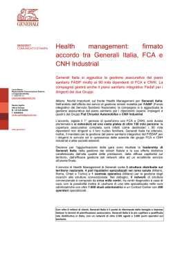 firmato accordo tra Generali Italia, FCA e CNH Industrial