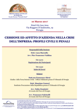 Evento 10 Marzo - Fondazione Forense di Perugia