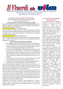 Informazione sindacale a cura della Uilm Taranto. N°6 ANNO 16