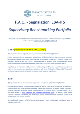 FAQ - Segnalazioni EBA-ITS Supervisory