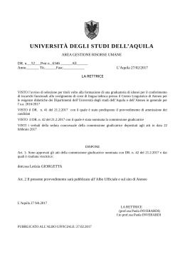 Approvazione atti - Università degli Studi dell`Aquila