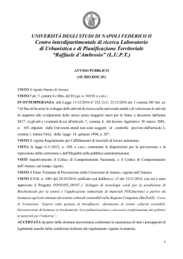 Avviso ed allegati - Università degli Studi di Napoli Federico II