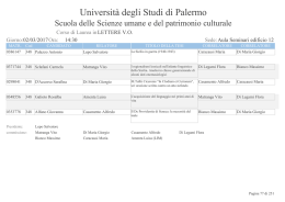 Lettere V.O. - Università degli Studi di Palermo