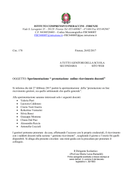 178) Sperimentazione prenotazione on line ricevimento genitori