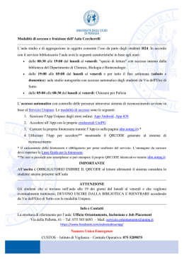 Modalità di accesso e fruizione - Università degli Studi di Perugia