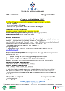 Coppa Italia Mista 2017 - Comitato Regionale Lazio Bridge