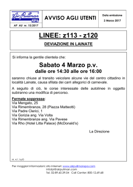 02/03/2017 Linee z113 - z120 Deviazione in Lainate