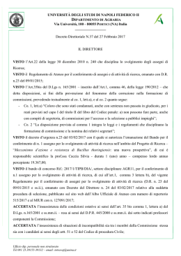 Decreto del Direttore n. 37/2017 - Università degli Studi di Napoli
