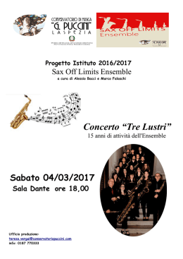 "Concerto "Tre lustri" Sax Off Limits Ensemble"