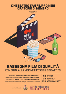 rassegna film di qualità - Teatro San Filippo Neri