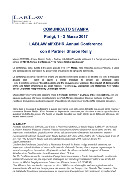 LABLAW con il Partner Sharon Reilly all`XBHR Annual Conference