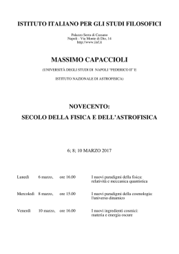 MASSIMO CAPACCIOLI - Istituto Italiano per gli Studi Filosofici