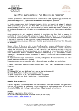 Per ulteriori informazioni clicca qui