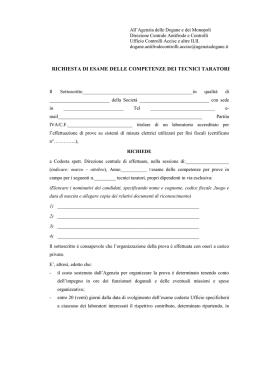 Modulo prenotazione esami taratori - pdf