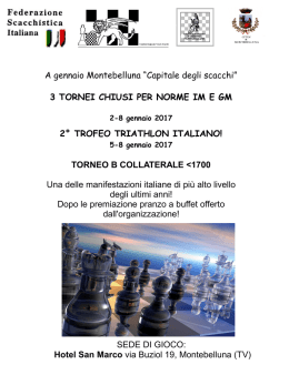 A gennaio Montebelluna “Capitale degli scacchi”