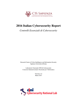2016 Italian Cybersecurity Report