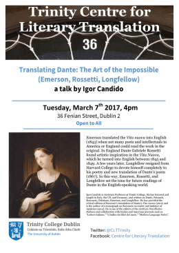 Translating Dante - Trinity College Dublin