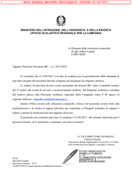 Nota USR Campania prot. AOODRCA.n. 4594 del 01/03
