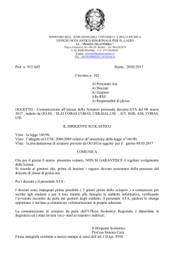 Prot. n. 912/A03 Roma , 28/02/2017 Circolare n. 102 Al Personale