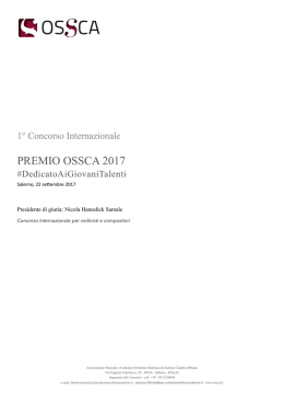 PremioOssca2017 - Orchestra Sinfonica di Salerno &ldquo;Claudio Abbado&rdquo;